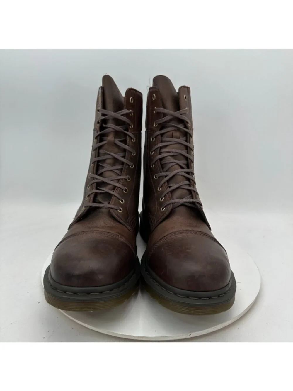Dr Martens Industrial Leah Men Size 15 Brown Steel Toe Fold Over Combat Boot